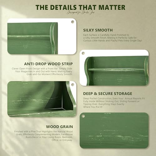 Pine Wood Mail Organizer Wall Mount with 7 key Hooks - Image 7