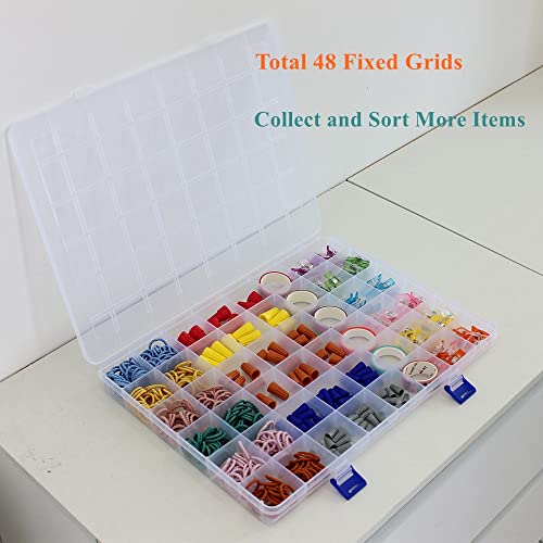 2 Pack Fixed 48 Grids Clear Plastic Divider Storage Box - Image 7