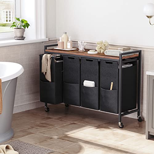 HOOBRO Laundry Sorter 4 Sections, Laundry Hamper with Wheels - Image 6