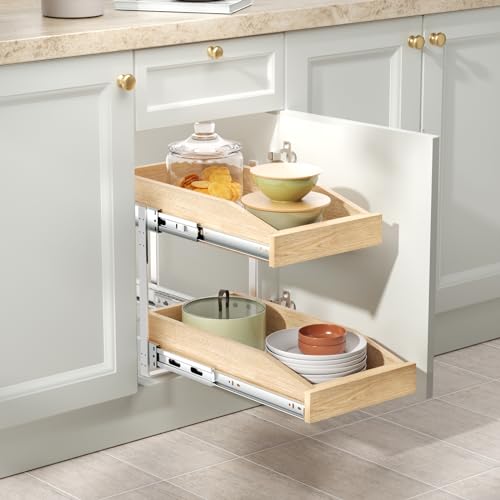 2 Tier Pull Out Cabinet Organizer, 10½" W x 21" D Cabinet - Image 5