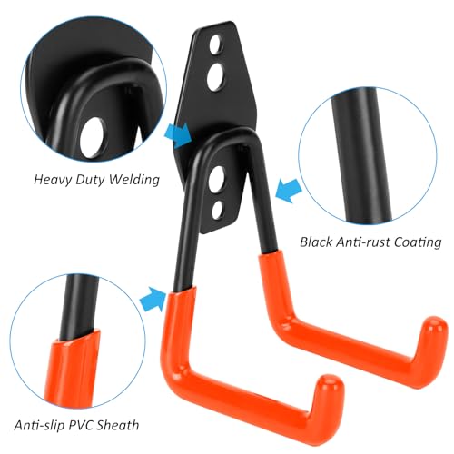 18 Pack Garage Hooks Heavy Duty - Supports 100 lbs(Orange) - Image 5