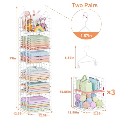 Yuyetuyo 6 Tier Raised-Height Hanging Closet Organizer, Stackable - Image 4