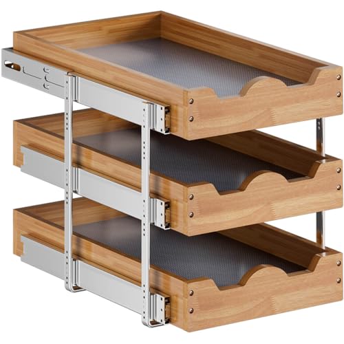 OCG Pull Out Drawer 14" W x 21" D, 3 Tier Pull Out Cabinet - Image 8
