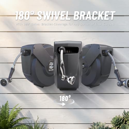Retractable Garden Hose Reel - 5/8 in x 100 ft Automatic Wall - Image 8