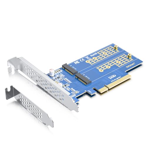 10Gtek Dual M.2 NVMe SSD Adapter Card - PCIe 3.0 x8 Slot (M-Key) - Image 2