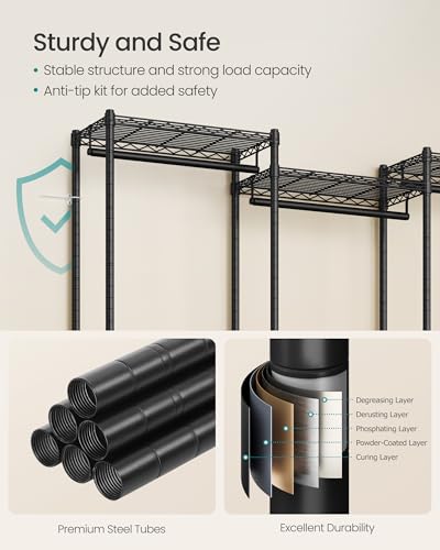 SONGMICS Closet Organizers and Storage, Clothes Rack with Shelves - Image 7