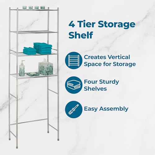 Honey-Can-Do 4-Tier Over-The-Toilet Storage Shelf - Space-Saving - Image 5