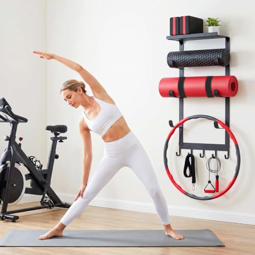 Yoga Mat Holder Wall Mount, 4-Tier Home Gym Storage Rack - Image 6