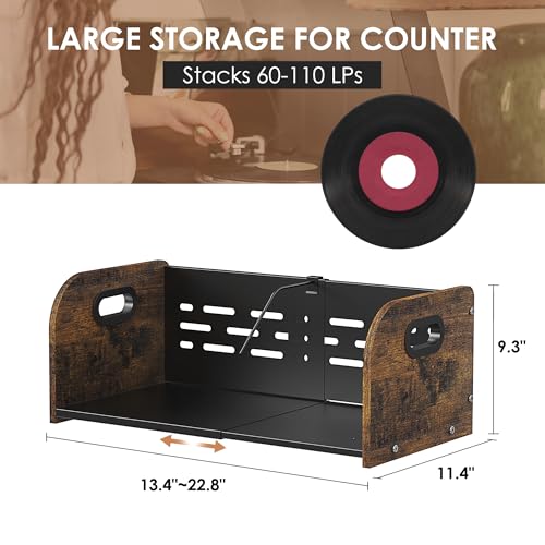 RUILALIFE Vinyl Record Storage Holder, Expandable Record - Image 3