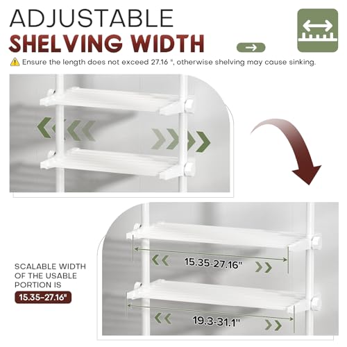 Over The Toilet Storage Shelf, 64-124inch(H) 15-27inch(W), White - Image 5