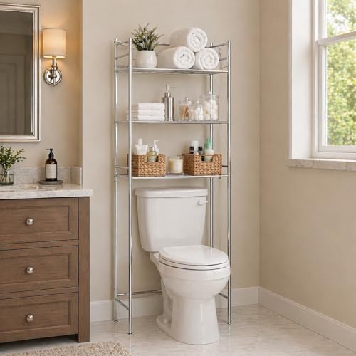 Honey-Can-Do Over-the-Toilet Bathroom Storage Shelf, Steel - Image 3