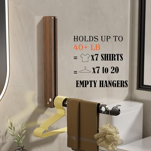 Natural Wood Folding Clothes Hanger Rack for Laundry Room - Image 5
