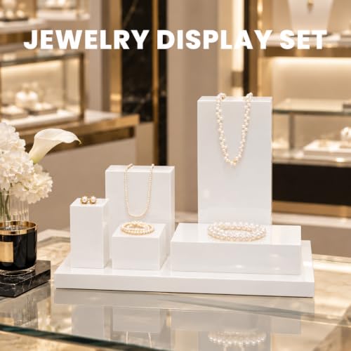 Oirlv Small White Display Riser for Jewelry,Cute Trophy Base - Image 4