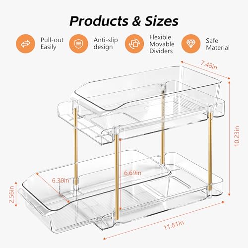 LAREKUN2pack 2-Tier Organizer & Storage Unit Stackable Bathroom - Image 4