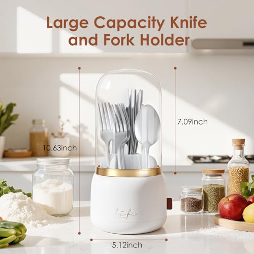EXIN DECHEN Silverware Organizer with Lid,Silverware Holder - Image 4