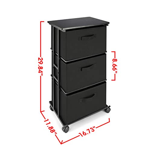 MAX Houser Dresser Storage with 3 Drawers, Fabric Dresser Tower - Image 4