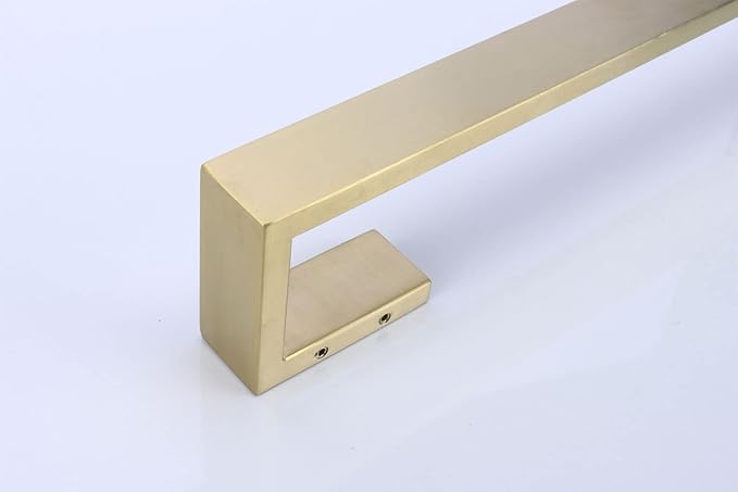 TocTen Bath Towel Rack - Square Base Thicken SUS304 Stainless Steel Towel Bar for Bathroom, Bathroom Bar Accessories Towel Rod Heavy Duty Wall Mounted Towel Holder (Brushed Gold, 24 Inch)