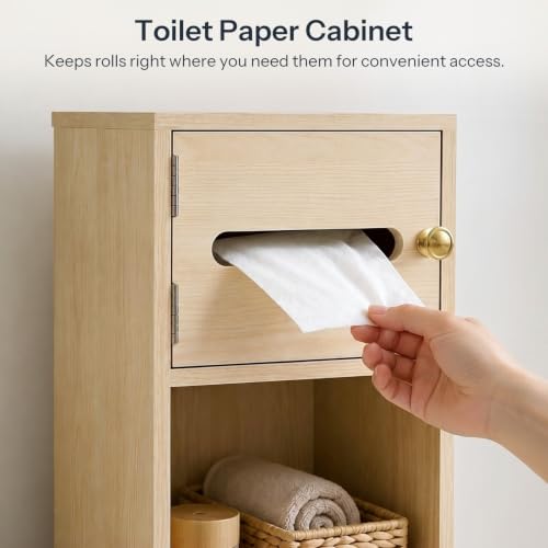 HOOBRO Small Bathroom Storage Cabinet, Wooden Slim - Image 7