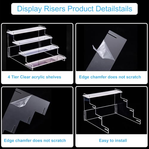 HENABLE 4 Tier Acrylic Display Risers, Perfume Organizer Stand - Image 5