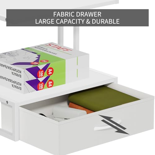 Printer Stand with Storage for Desk, with Fabric Drawer - Image 3