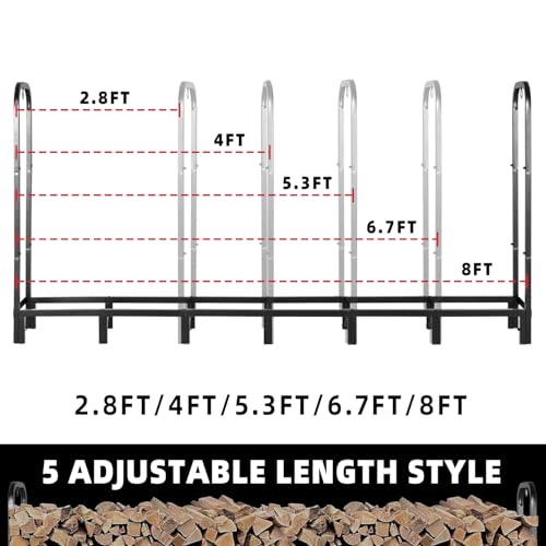Kendane 8FT Firewood Rack Outdoor with Cover - Image 3
