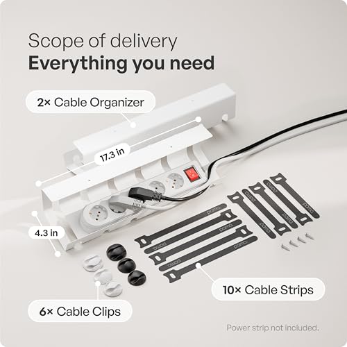 PAMO Cable Management Under Desk, Set of 2 - White - Image 5