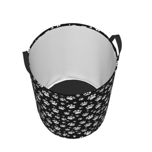 Dog Paws Black Laundry Hamper Bag With Waterproof Liner - Image 5