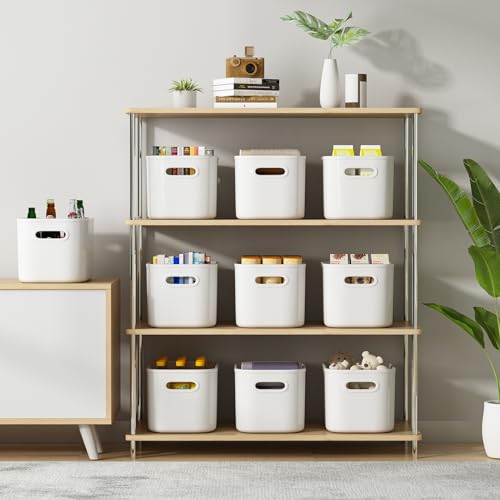 ORGIDOL 6 Pack White Storage Bins with Lids Stackable Storage - Image 4