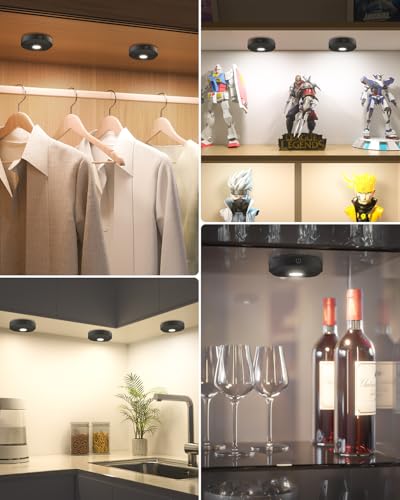 WILLED Puck Lights with Remote Control,3 Colors Under Cabinet - Image 4