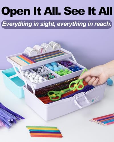 TERGOO 12in 3-Layer Plastic Craft Organizers and Storage - Image 6