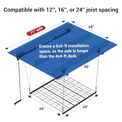 FLEXIMOUNTS Garage Lifting Metal Rack, 4x4 Ft Overhead - Image 4