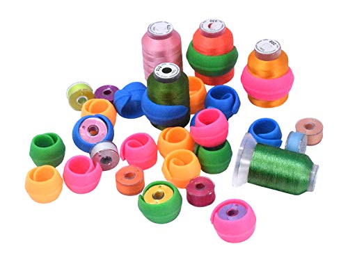 Mandala Crafts 100 Silicone Thread Wraps Spool Savers Sewing - Image 4