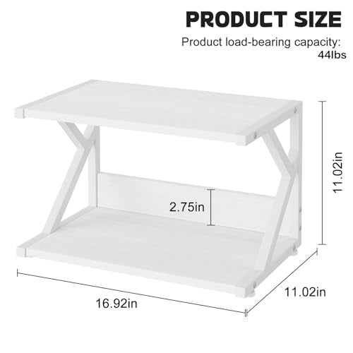 aboxoo Desktop Printer Stand with 2 Tier Wood Storage - Image 4