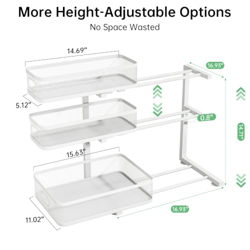 2-Pack 3-Tier Under Sink Organizer, Slide Out Cabine | Under Sink Stor - Image 3