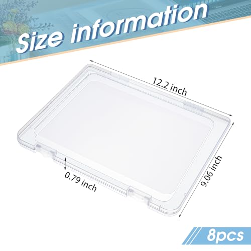 Gueevin 8 Pcs Clear A4 File Organizer Box, 12"x9" Scrapbook Case - Image 4