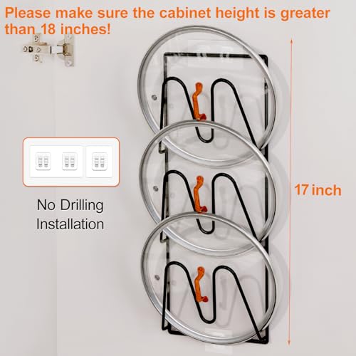 Durmmur 2 Pack Pot Lid Organizer, 6-Tier Lid Holder for Cabinet - Image 5