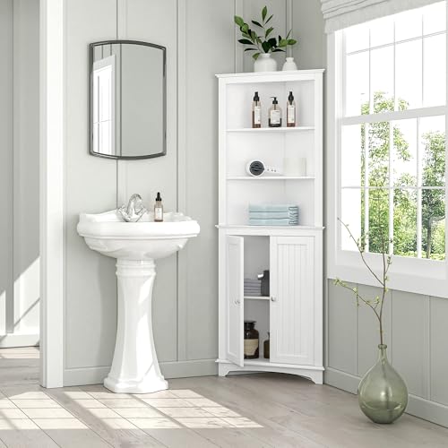 Spirich Tall Corner Bathroom Cabinet with Doors - Image 6