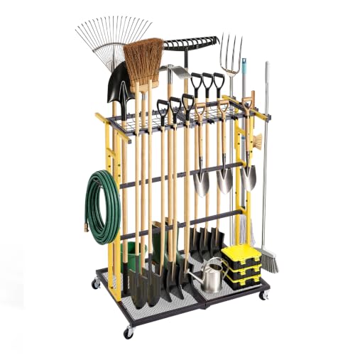 VEVOR Garden Tool Organizer with Wheels, Large Metal Garage - Image 2