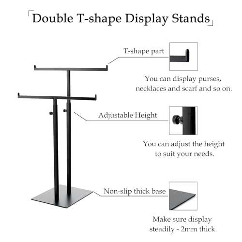Purse Display Stand Jewelry Towers, Black Double T-S | All Products - Image 7