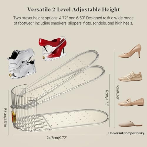 Clear 10 Pack Shoe Slot Organizer, Shoe Stacker Organizer Holders - Image 4