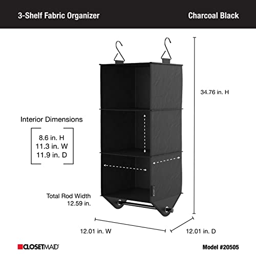 ClosetMaid 3-Shelf Fabric Hanging Closet Organizer | Home Organization - Image 4