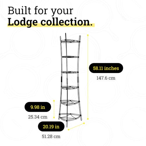 Lodge Cookware Storage Tower 6-Tier Storage Rack, Matte Black - Image 6