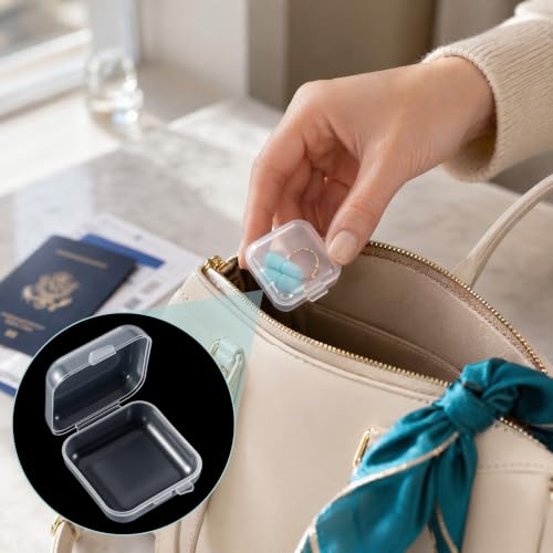 SmallCat 4Pcs Clear Plastic Box, Mini Square Storage Box with Lid - Image 6