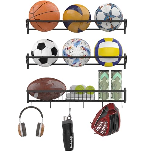 YBING Sports Equipment Organizer with 3 Separate Shelf - Image 2