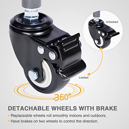 EVER ADVANCED Rolling Ball Storage Cart Lockable Wheels - Image 3