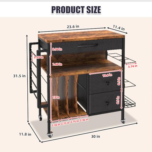 Wrapping Paper Storage Cart, Rolling Gift Wrap Station - Image 3