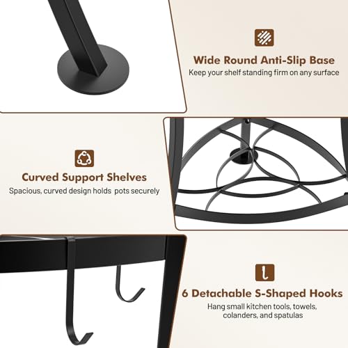 Housolution 6 Tier Cast Iron Pot Organizer Pan Rack Cookware - Image 5