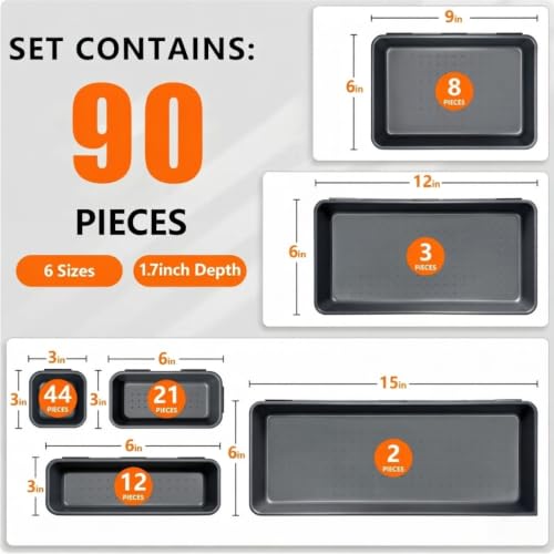 [6 SIZE & 90 PCS] Tool Box Organizer Tray, Tool Desk Drawer - Image 3