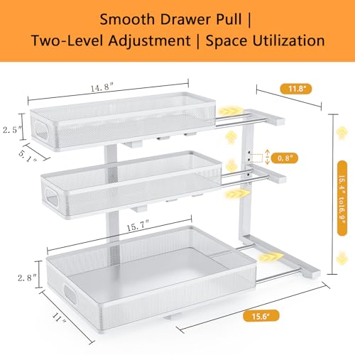 Under Sink Organizer, 2-Pack 3-tier Under Sink Storage - Image 3