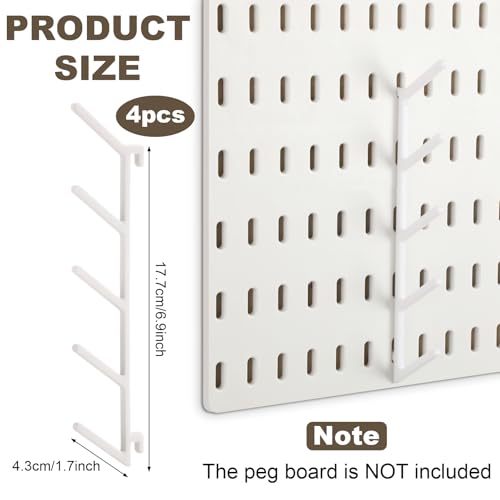 Novabright 4pcs Pegboard 3/5 Spot Thread Angled Spool Hooks - Image 4